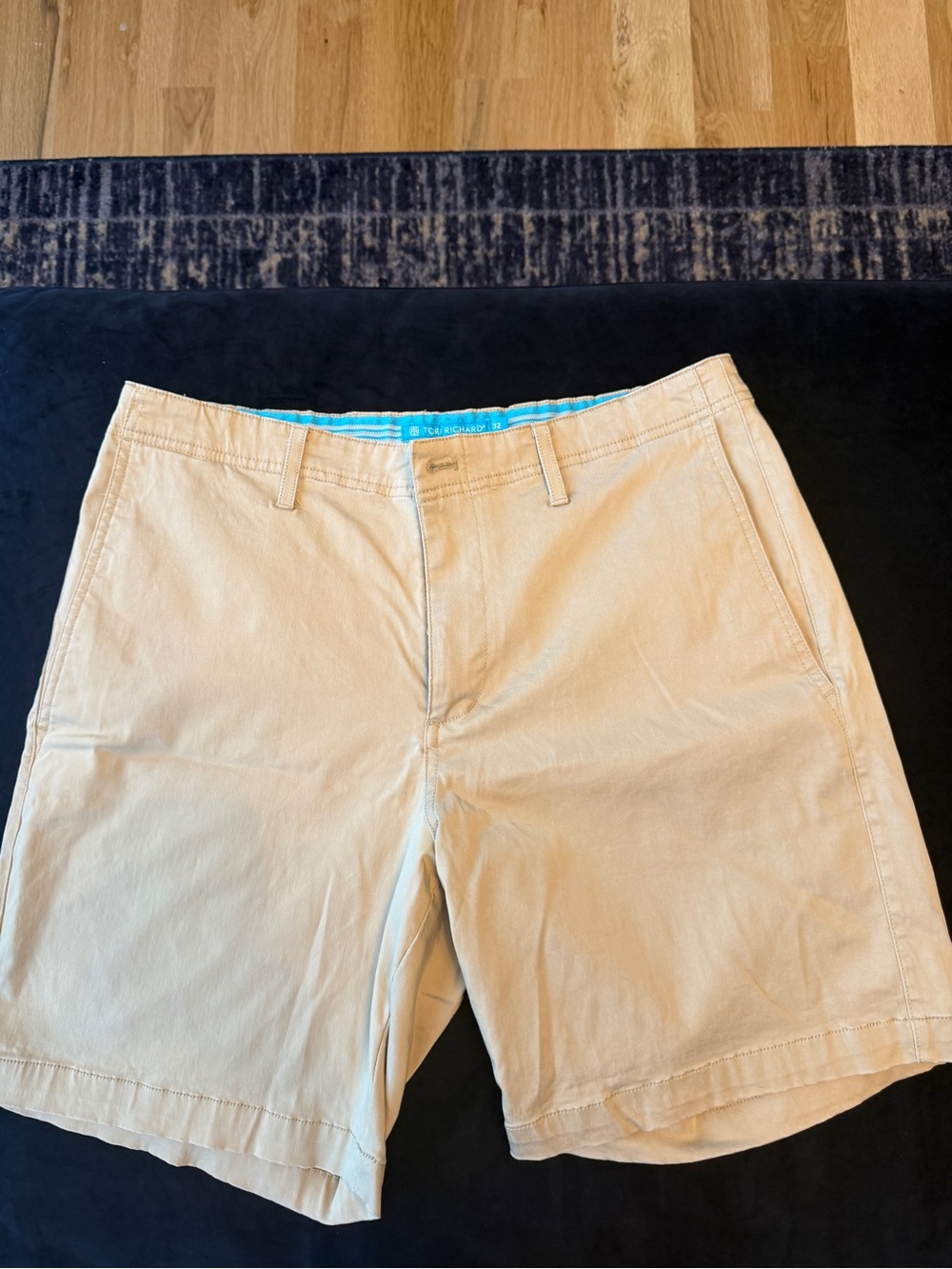 Tori Richard Tan Flat-Front Cotton Shorts